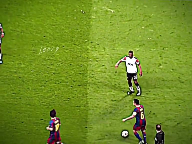 就是比你快半秒！梅西当年过掉纳尼的现场视角！随心所欲的天才！